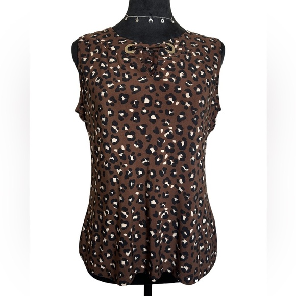 Tommy Hilfiger Woman’s Medium Sleeveless Leopard Print Tank-Top - Picture 1 of 7